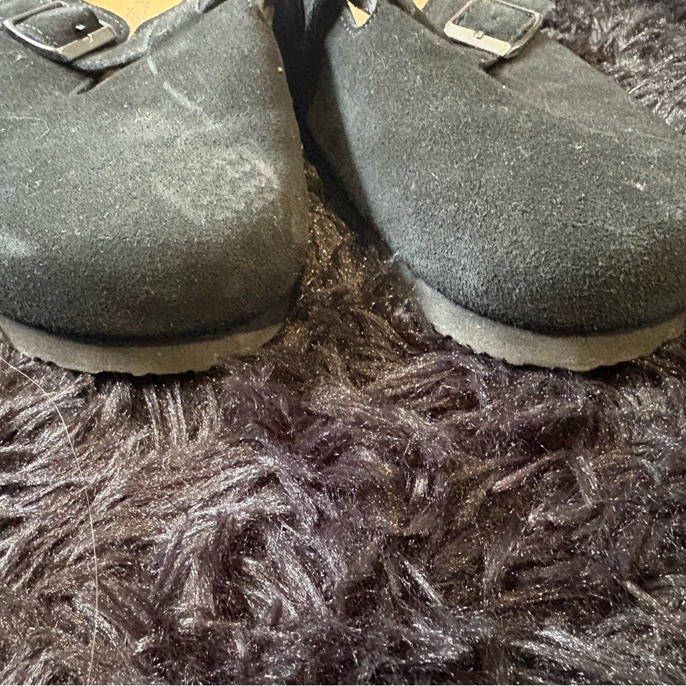 Black Cork Footbed Sandals with Adjustable Buckle Straps - Picture 3 of 9